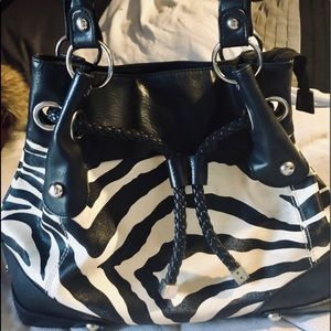 Black and white zebra purse